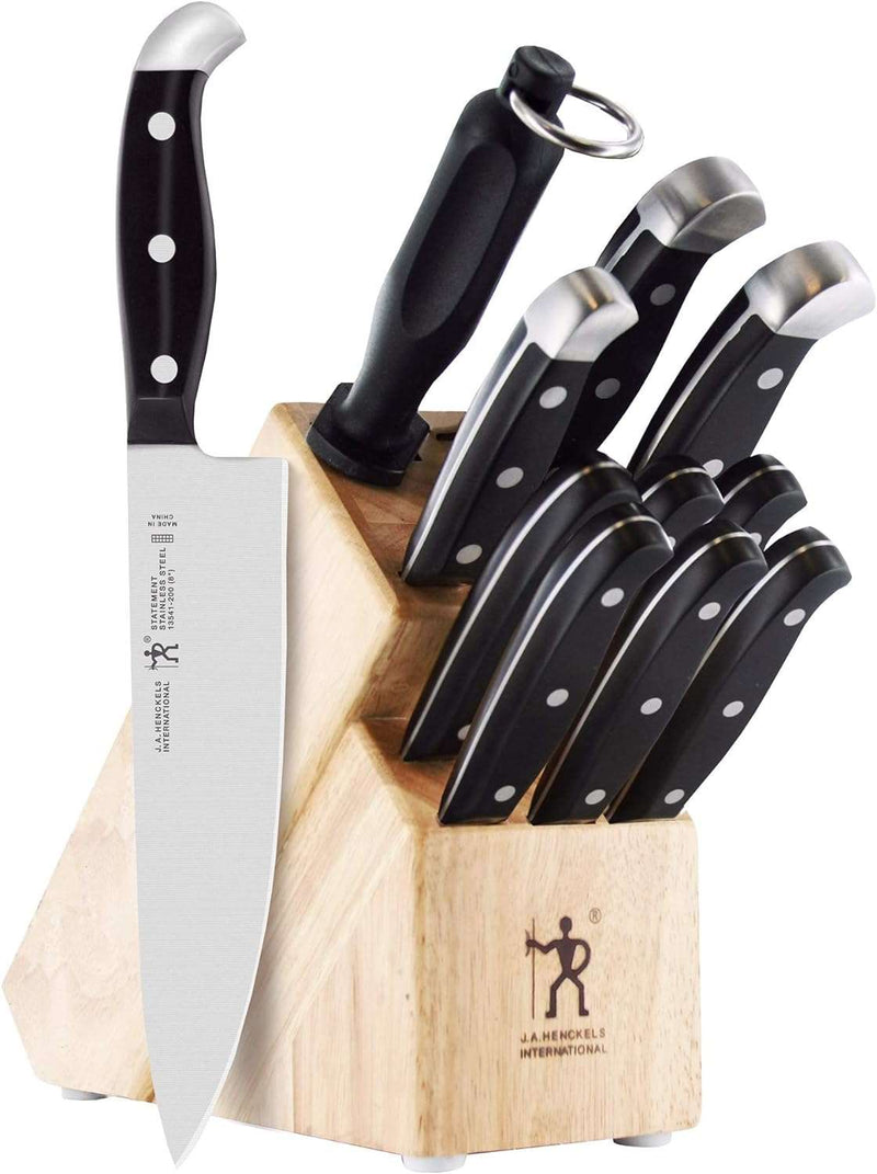 HENCKELS Premium Quality 12-Piece Knife Set with Block and Knife Sharpener, Razor-Sharp, German Engineered Knife Informed by over 100 Years of Masterful Knife Making, Dark Brown - Premium Cookware from Visit the HENCKELS Store - Just $114.99! Shop now at Handbags Specialist Headquarter