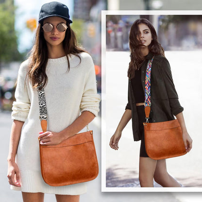 AUYOCO Chic Vegan Leather Crossbody Bag with Strap