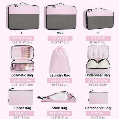 BAGAIL Travel Cubes: 8/9 Set Packing Organizers