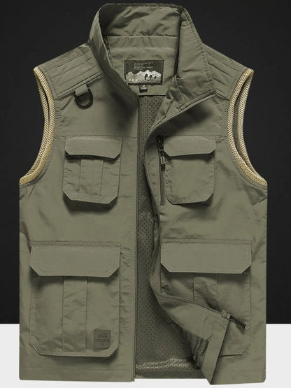 Men's Plus Size Zip Up Vest with Pockets - Premium  from Trendsi - Just $48.52! Shop now at Handbags Specialist Headquarter