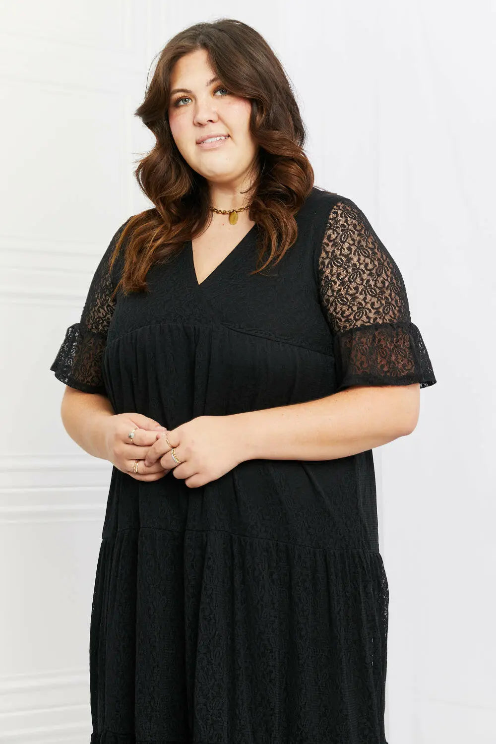 P & Rose Lovely Lace Full Size Tiered Dress.