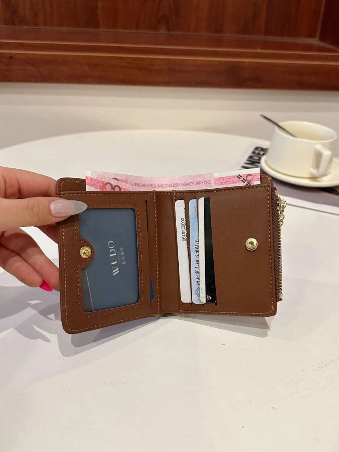 PU Leather Color Block Wallet - Premium Wallet from Trendsi - Just $27.99! Shop now at Handbags Specialist Headquarter