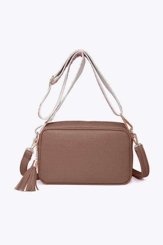 PU Leather Tassel Crossbody Bag - Premium handbags from Trendsi - Just $39.99! Shop now at Handbags Specialist Headquarter