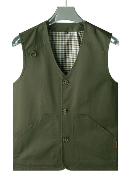 Men's Plus Size Button Up Vest - Premium  from Trendsi - Just $43.74! Shop now at Handbags Specialist Headquarter