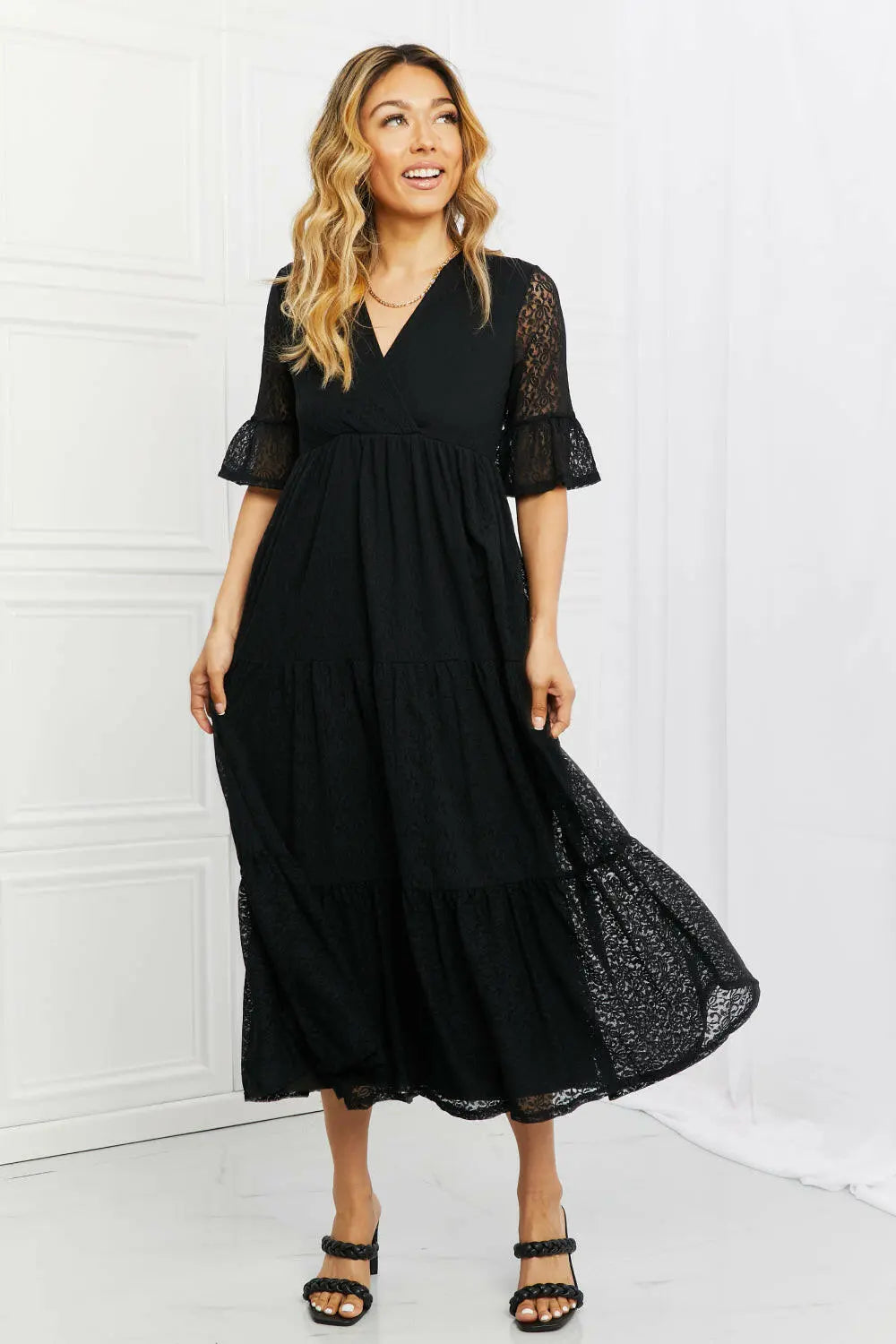 P & Rose Lovely Lace Full Size Tiered Dress.