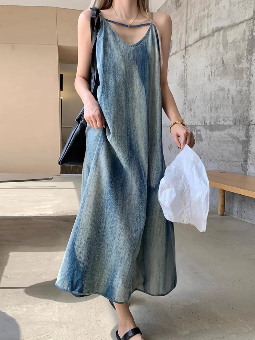 Gradient V-Neck Maxi Cami Dress - Premium Maxi Dress from Trendsi - Just $24.99! Shop now at Handbags Specialist Headquarter