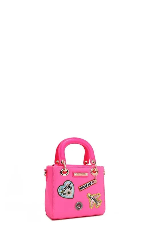 Nicole Lee USA Color Patch Handbag with Top Handle - Premium Tote Bag from Trendsi - Just $73.99! Shop now at Handbags Specialist Headquarter