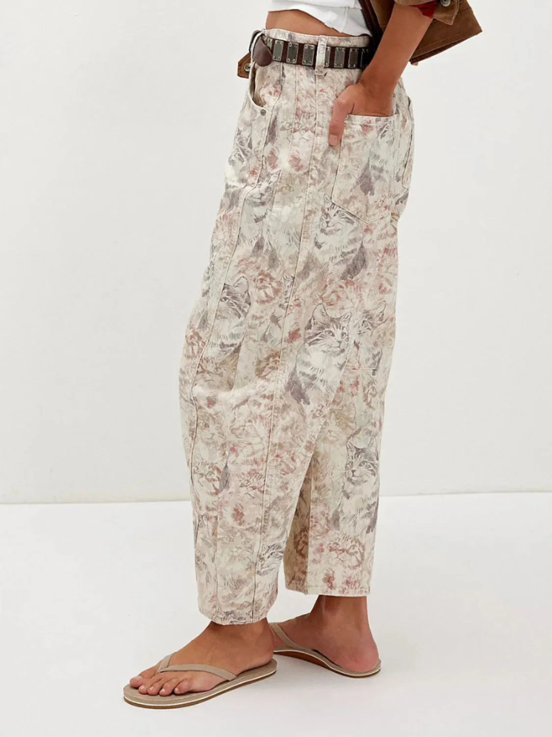 Printed Wide Leg Jeans - Premium Women / Jeans & Denim from Trendsi - Just $48.56! Shop now at Handbags Specialist Headquarter
