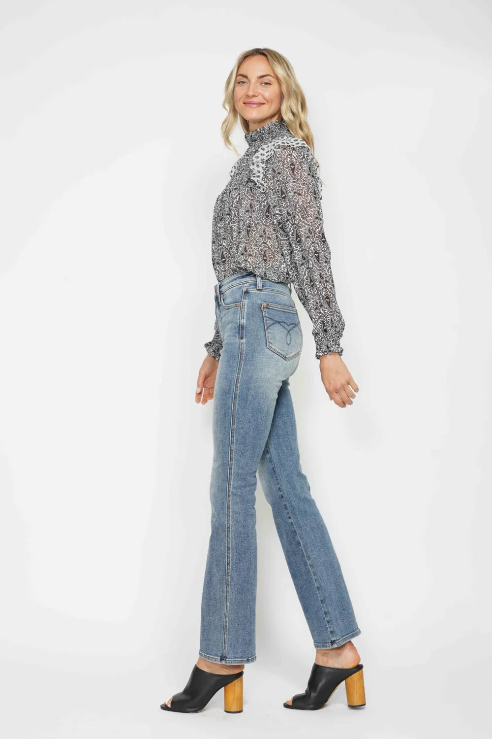 Judy Blue Full Size Tummy Control Back Embroidered Pocketed Bootcut Jeans Plus Size - Premium Women / Jeans & Denim from Trendsi - Just $57.99! Shop now at Handbags Specialist Headquarter