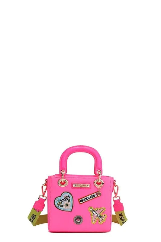 Nicole Lee USA Color Patch Handbag with Top Handle - Premium Tote Bag from Trendsi - Just $73.99! Shop now at Handbags Specialist Headquarter