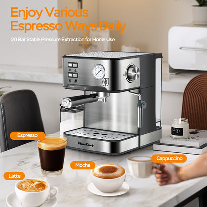 BrewMaster Pro: 20-Bar Espresso & Milk Frother