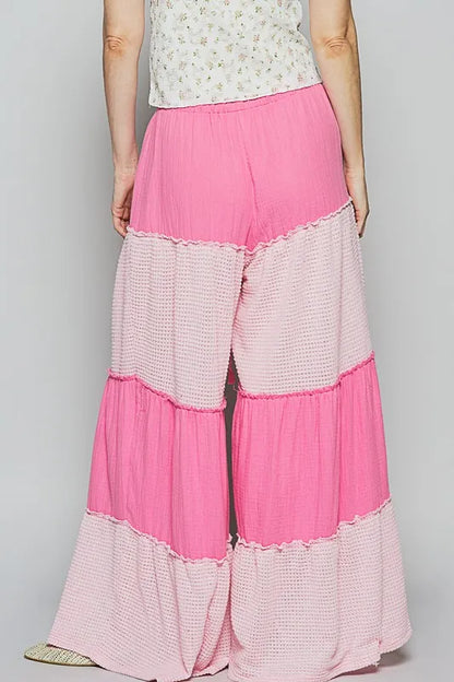 POL Two Tone Drawstring Wide Leg Pants - Premium Bottoms from Trendsi - Just $66.54! Shop now at Handbags Specialist Headquarter