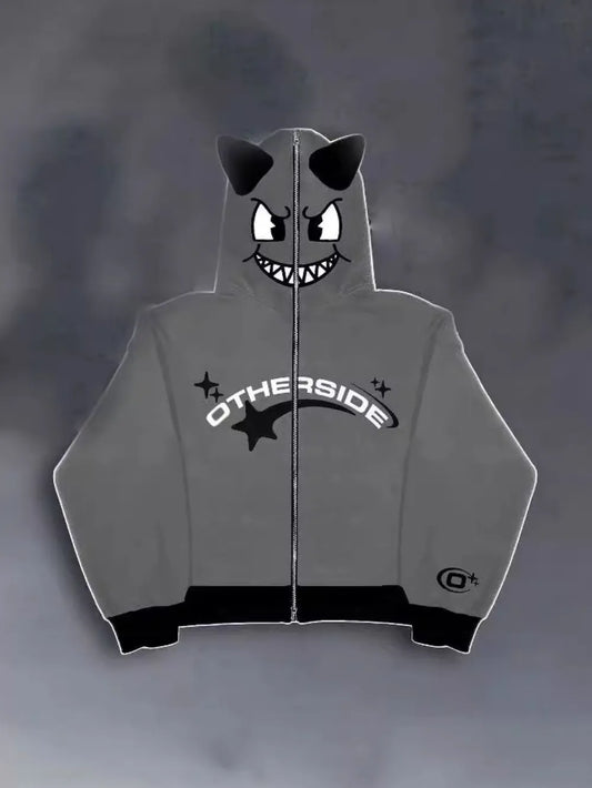 Men's Zip Up Letter Graphic Hoodie - Premium Men's Sweatshirts from Trendsi - Just $36.72! Shop now at Handbags Specialist Headquarter