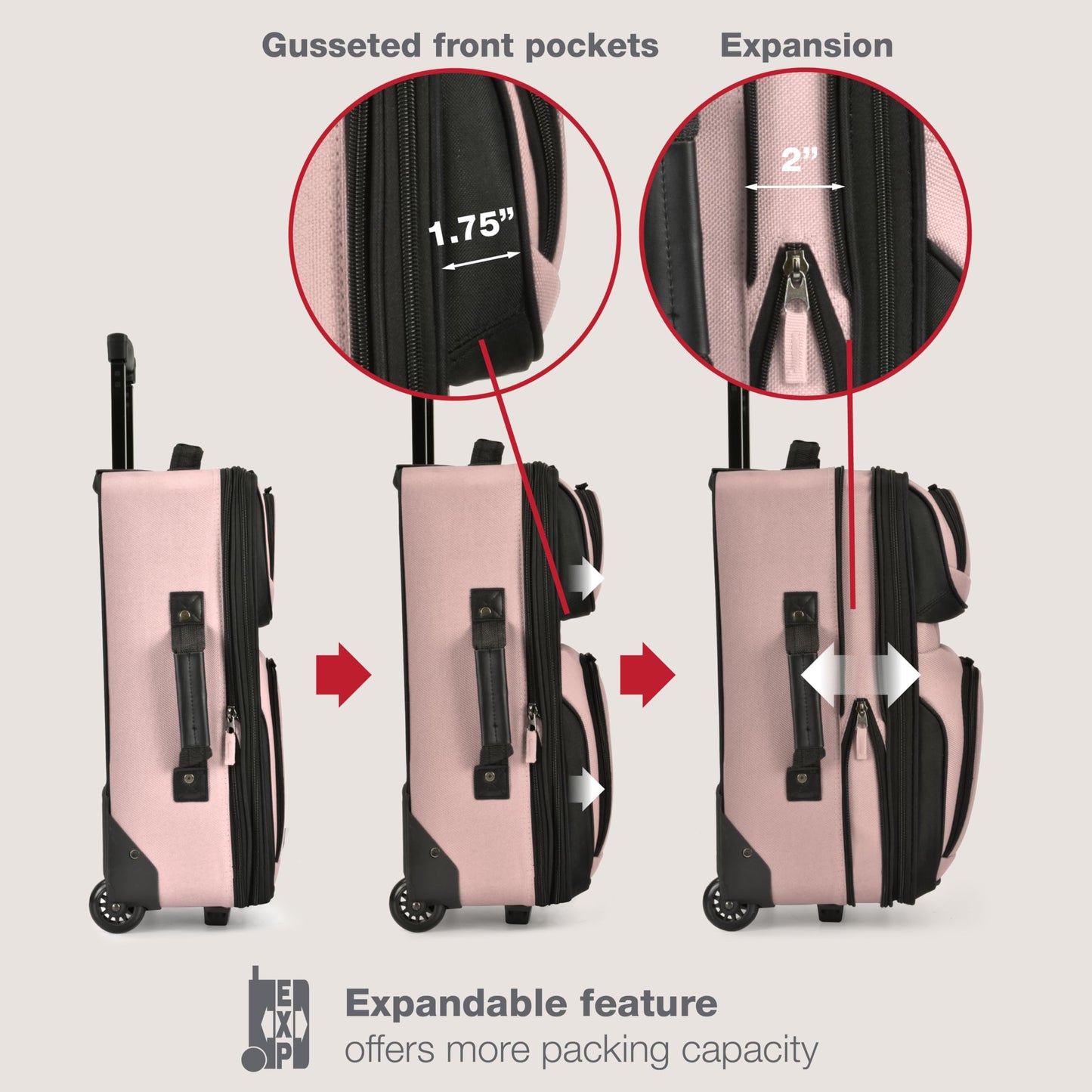 U.S. Traveler Rio Expandable Orange Carry-on