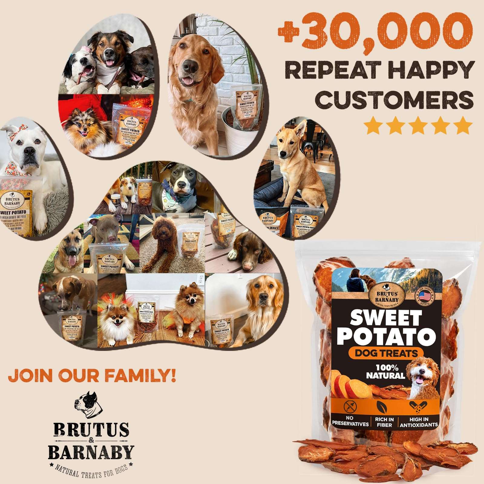 Brutus & Barnaby Sweet Potato Pup Delights