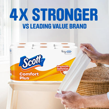 Scott Comfort+ 12 Double Rolls, 231 Sheets, Septic-Safe