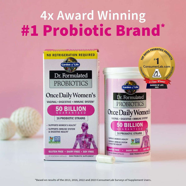 Dr. Formulated Probiotics for Women & Prebiotics, 50 Billion CFU for Women’s Daily Digestive Vaginal & Immune Health, Garden of Life 16 Probiotic Strains Shelf Stable No Gluten Dairy Soy, 30 Capsules - Premium Vitamins, Minerals & Supplements from Visit the Garden of Life Store - Just $52.82! Shop now at Handbags Specialist Headquarter