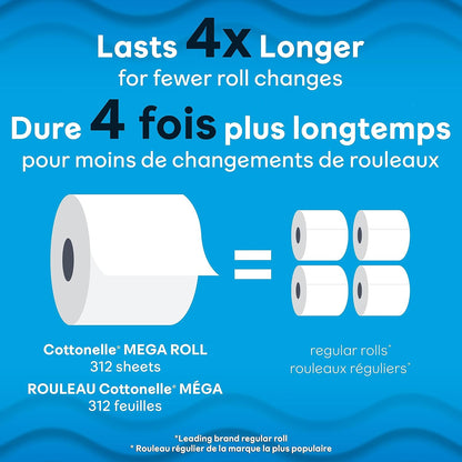 Cottonelle Ultra Clean Toilet Paper: 18 Mega Rolls (72 Regular Rolls), 284 Sheets Each