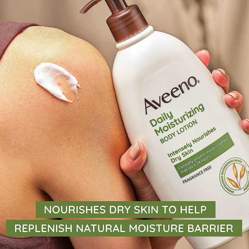 Aveeno Daily Moisturizer, Body Lotion, For Dry Skin, Prebiotic Oat Fragrance Free, 18 fl. oz, Pack of 1 - Premium Bathroom from Visit the Aveeno Store - Just $17.99! Shop now at Handbags Specialist Headquarter