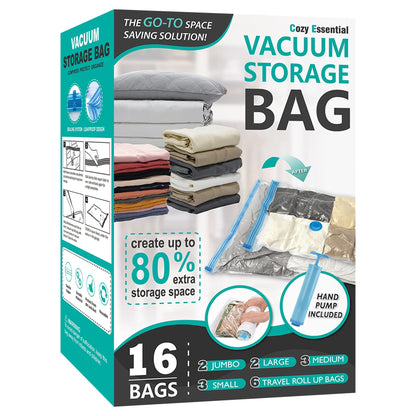 CozyVac Travel Bags with Pump - 6 Pack Space Savers
