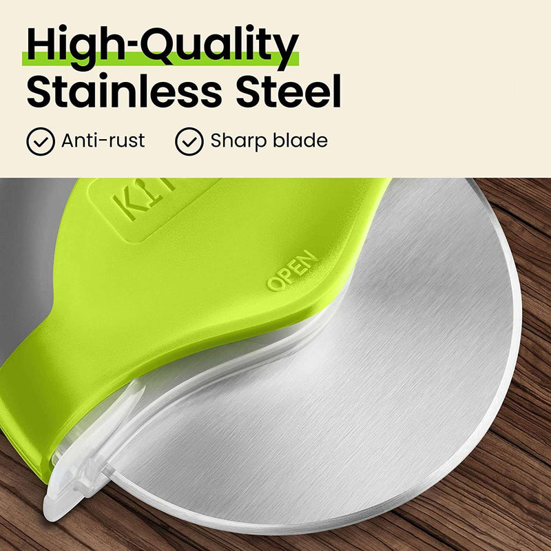 Kitchy Pizza Cutter Wheel - No Effort Pizza Slicer with Protective Blade Guard and Ergonomic Handle - Super Sharp and Dishwasher Safe (Green) - Premium Kitchen Helpers from Brand: Kitchy - Just $24.99! Shop now at Handbags Specialist Headquarter