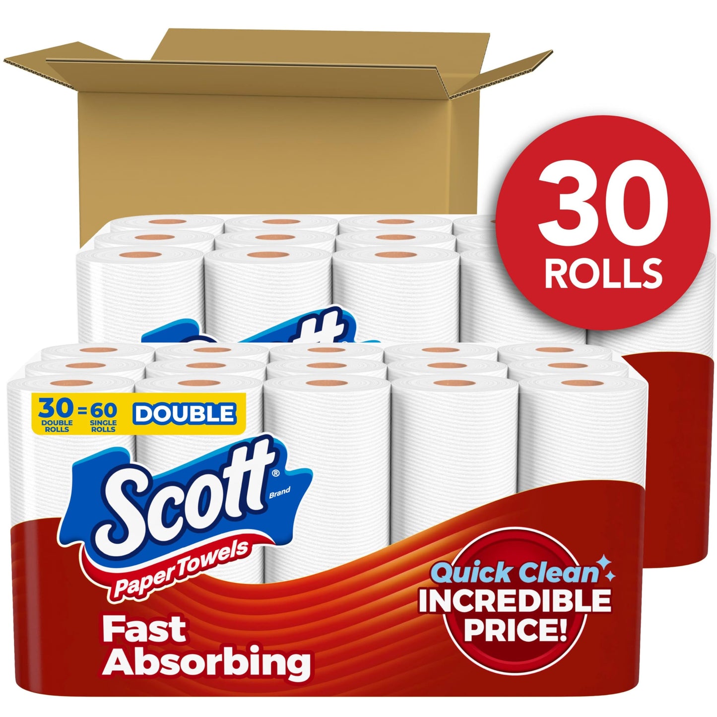 Scott Flexi-Sheet Towels: 6 Double = 12 Regular Rolls
