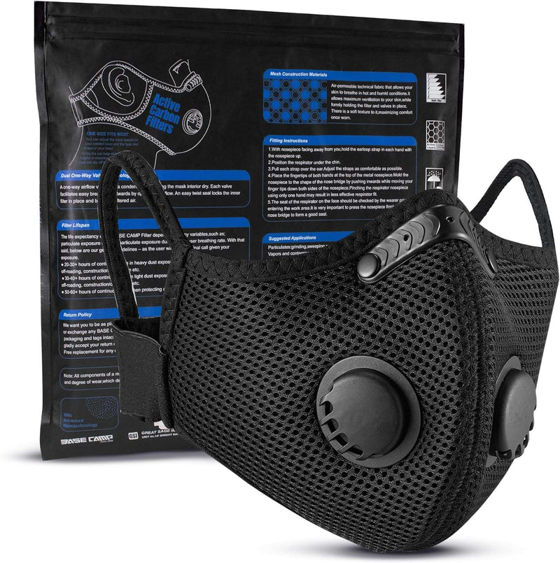 BASE CAMP Upgrade M Plus Dust Mask, Breathable Reusable Dust Face Mask with 6 Activated Carbon Filters - Premium Health Care from Visit the BASE CAMP Store - Just $17.99! Shop now at Handbags Specialist Headquarter
