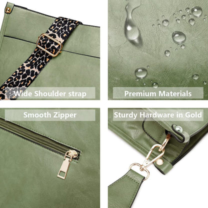 AUYOCO Chic Vegan Leather Crossbody Bag with Strap