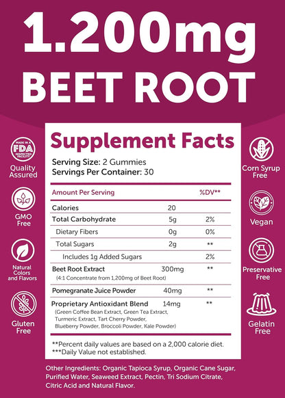 Lunakai Antioxidant Beet Chews - 60ct Gummies