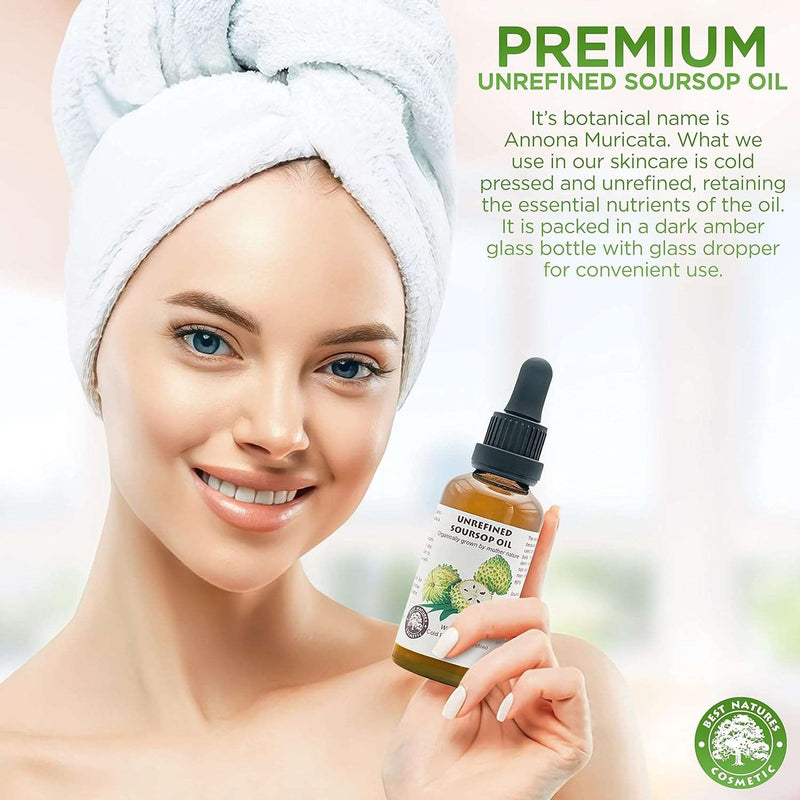 Best Nature's Cosmetics Virgin Soursop Graviola Guanabana Oil (Organic, Undiluted, Unrefined) 2oz / 60 ml – Natural Moisturizer for Dry and Damaged Skin. - Premium Health Care from Visit the Best Nature's Cosmetics Store - Just $19.99! Shop now at Handbags Specialist Headquarter