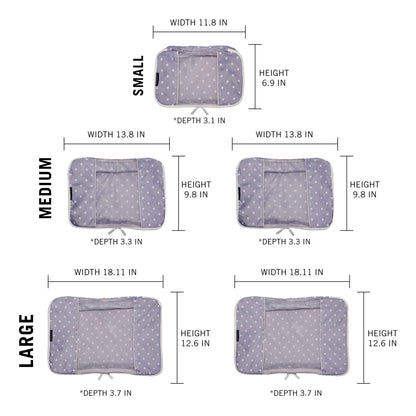 TravelWise Weekender Packing Cube Set - Silver 5-Piece
