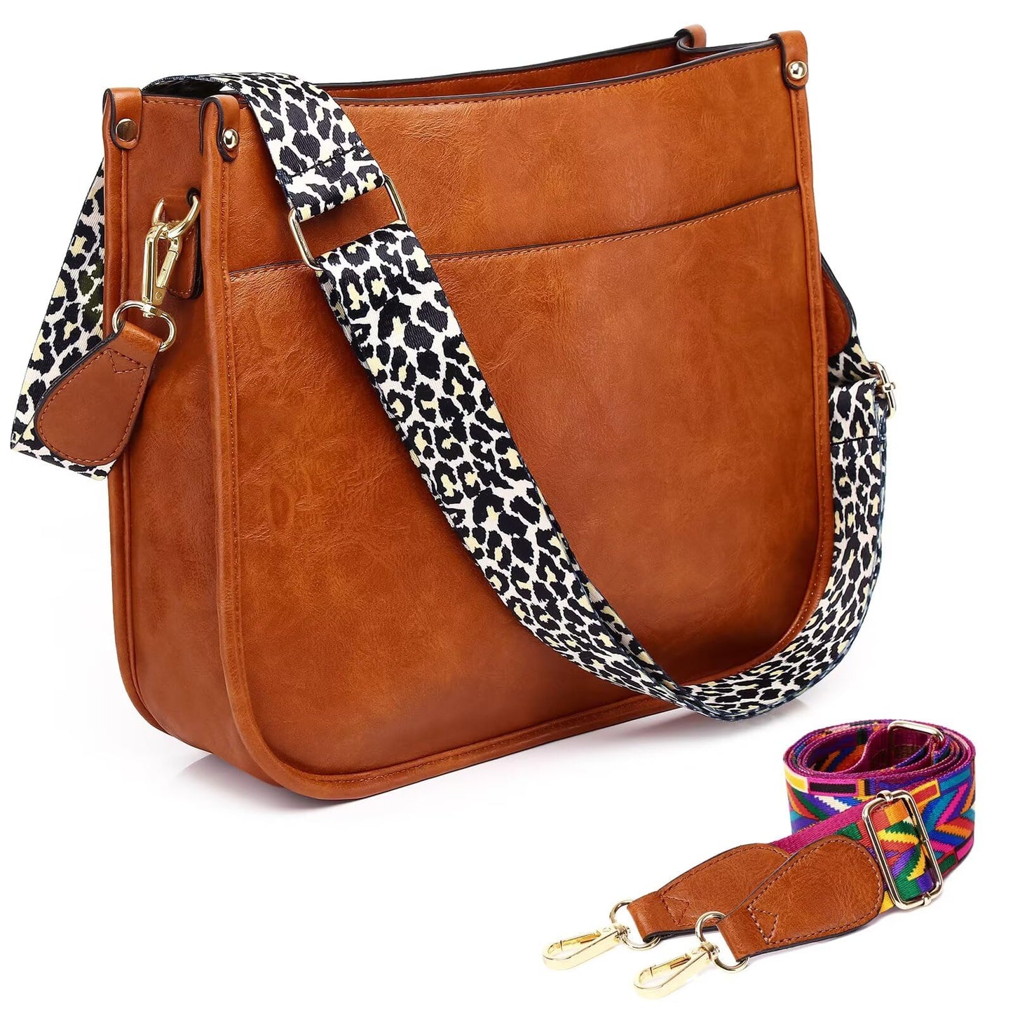 AUYOCO Chic Vegan Leather Crossbody Bag with Strap