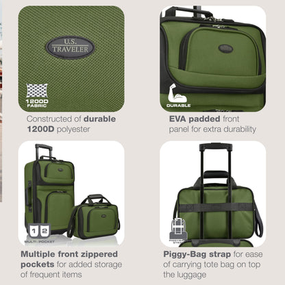 U.S. Traveler Rio Expandable Orange Carry-on