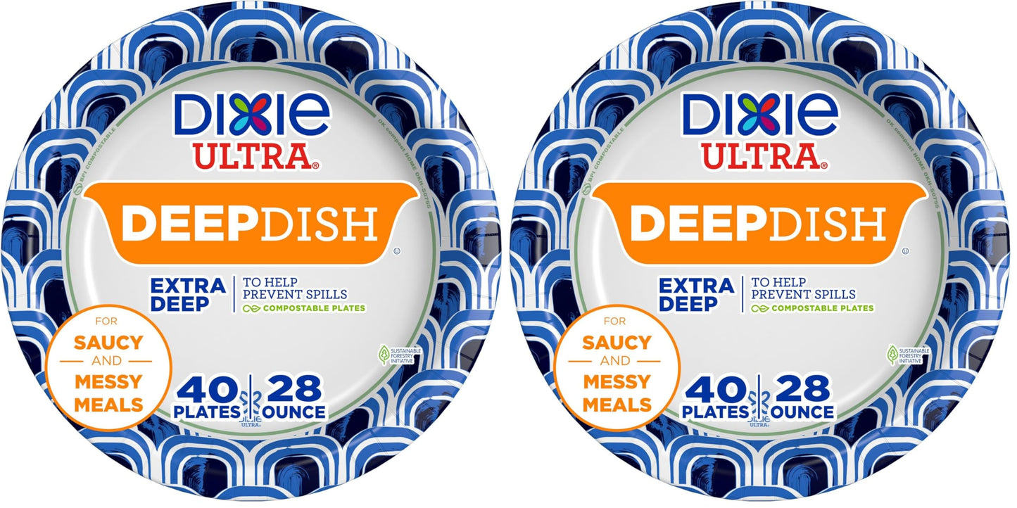 Dixie Ultra Max: Heavy Duty 40ct Deep Dish Plates