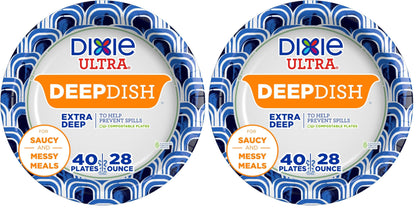 Dixie Ultra Max: Heavy Duty 40ct Deep Dish Plates
