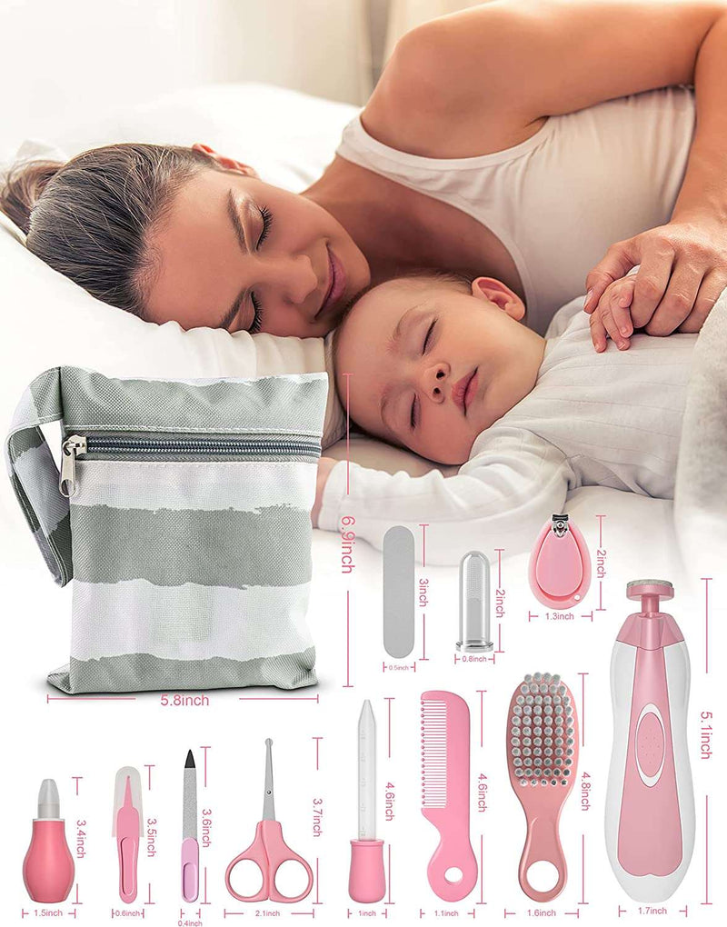 Baby Healthcare and Grooming Kit, 24 in 1 Baby Electric Nail Trimmer Set Newborn Nursery Health Care Set for Newborn Infant Toddlers Baby Boys Girls Kids Haircut Tools (0-3 Years+) (Pink) - Premium Baby Care from Brand: OTTOLIVES - Just $38.98! Shop now at Handbags Specialist Headquarter