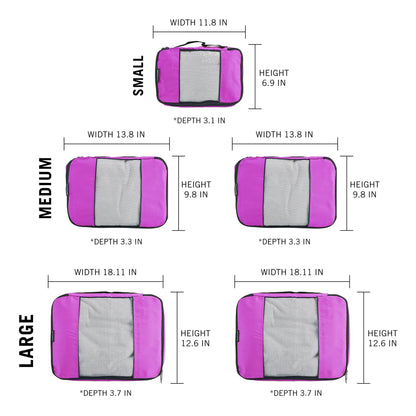 TravelWise Weekender Packing Cube Set - Silver 5-Piece
