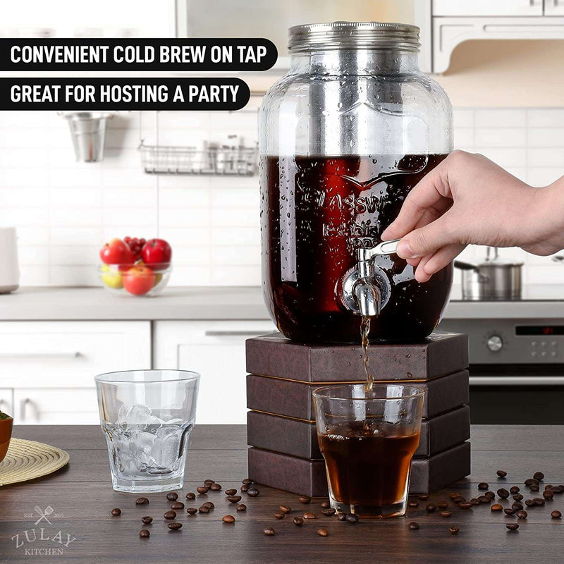 1.5 Liter Cold Brew Coffee Maker with EXTRA-THICK Glass Carafe & Stainless Steel Mesh Filter - Premium Iced Coffee Maker, Cold Brew Pitcher & Tea Infuser - by Zulay Kitchen (Black) - Premium  from Visit the Zulay Kitchen Store - Just $30.99! Shop now at Handbags Specialist Headquarter