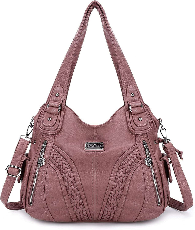 Purses and Handbags Women Fashion Tote Bag Shoulder Bags Top Handle Satchel Purses Washed Synthetic Leather Handbag - Premium Handbags from Visit the Angel Kiss Store - Just $47.99! Shop now at Handbags Specialist Headquarter
