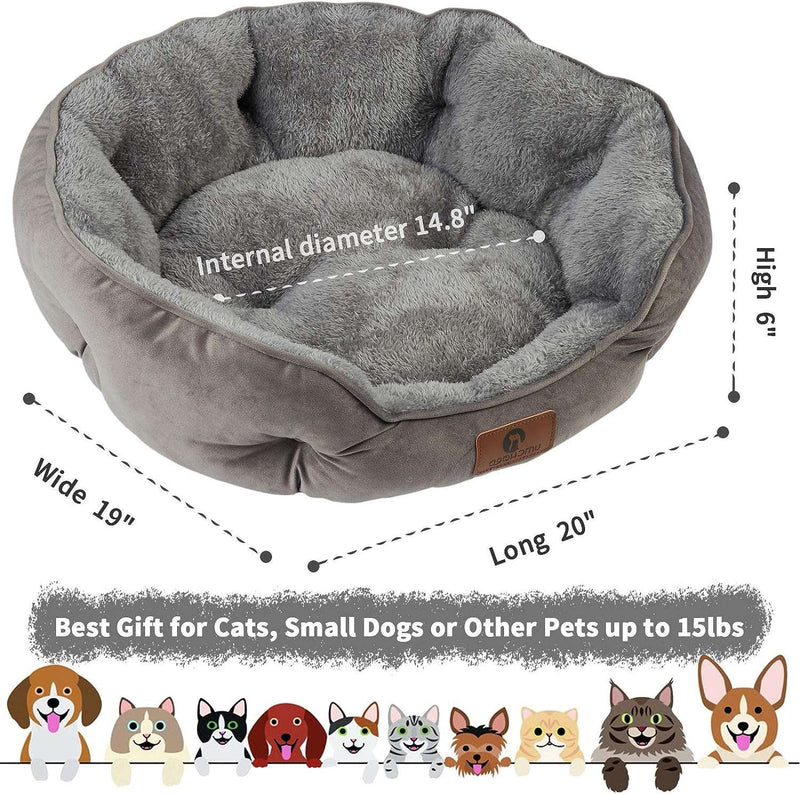Small Dog Bed for Small Dogs, Cat Beds for Indoor Cats, Pet Bed for Puppy and Kitty, Extra Soft & Machine Washable with Anti-Slip & Water-Resistant Oxford Bottom, Grey, 20 inches - Premium Pets from Brand: Asvin - Just $31.99! Shop now at Handbags Specialist Headquarter