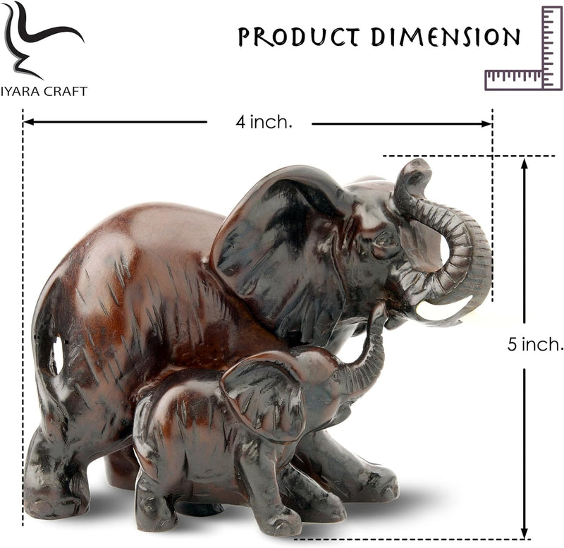 IYARA CRAFT Resin Elephant Statue - Decorative Wildlife Family with Mother & Baby for Classic 3D Realism. Ideal for Modern & Rustic Living Room, Office, Bedroom - Premium HOME DÉCOR from Visit the IYARA CRAFT Store - Just $52.99! Shop now at Handbags Specialist Headquarter