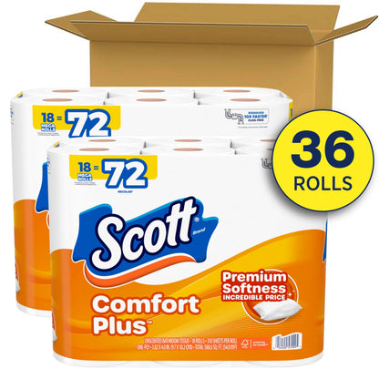 Scott Comfort+ 12 Double Rolls, 231 Sheets, Septic-Safe