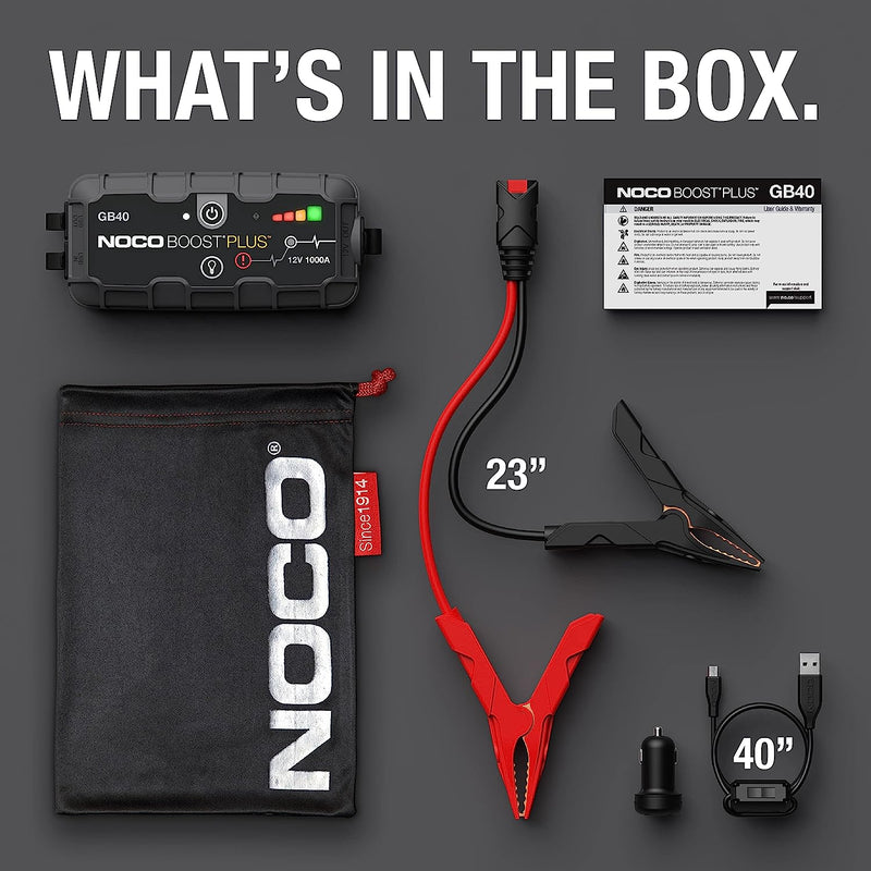 NOCO Boost Plus GB40 1000A UltraSafe Car Battery Jump Starter, 12V Battery Pack, Battery Booster, Jump Box, Portable Charger and Jumper Cables for 6.0L Gasoline and 3.0L Diesel Engines, Gray - Premium AUTO from Visit the NOCO Store - Just $148.99! Shop now at Handbags Specialist Headquarter