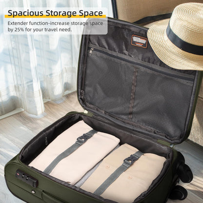 LARVENDER Expandable 5-Piece Spinner Luggage Set