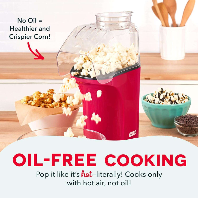 DASH Hot Air Popcorn Popper Maker with Measuring Cup to Portion Popping Corn Kernels + Melt Butter, 16 Cups - Red - Premium Appliances from Visit the DASH Store - Just $28.99! Shop now at Handbags Specialist Headquarter