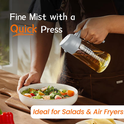 SprayMaster Duo: 16oz Olive Oil Dispenser - Black