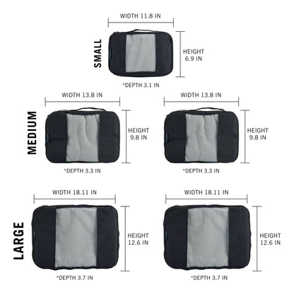 TravelWise Weekender Packing Cube Set - Silver 5-Piece