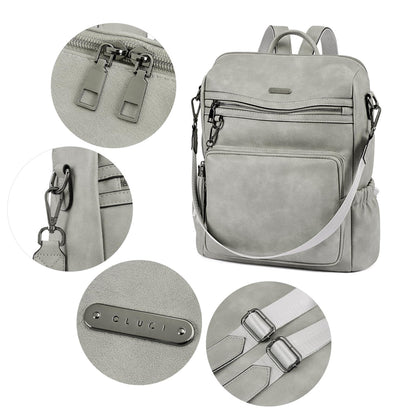 CLUCI Luxe Convertible Leather Backpack Purse