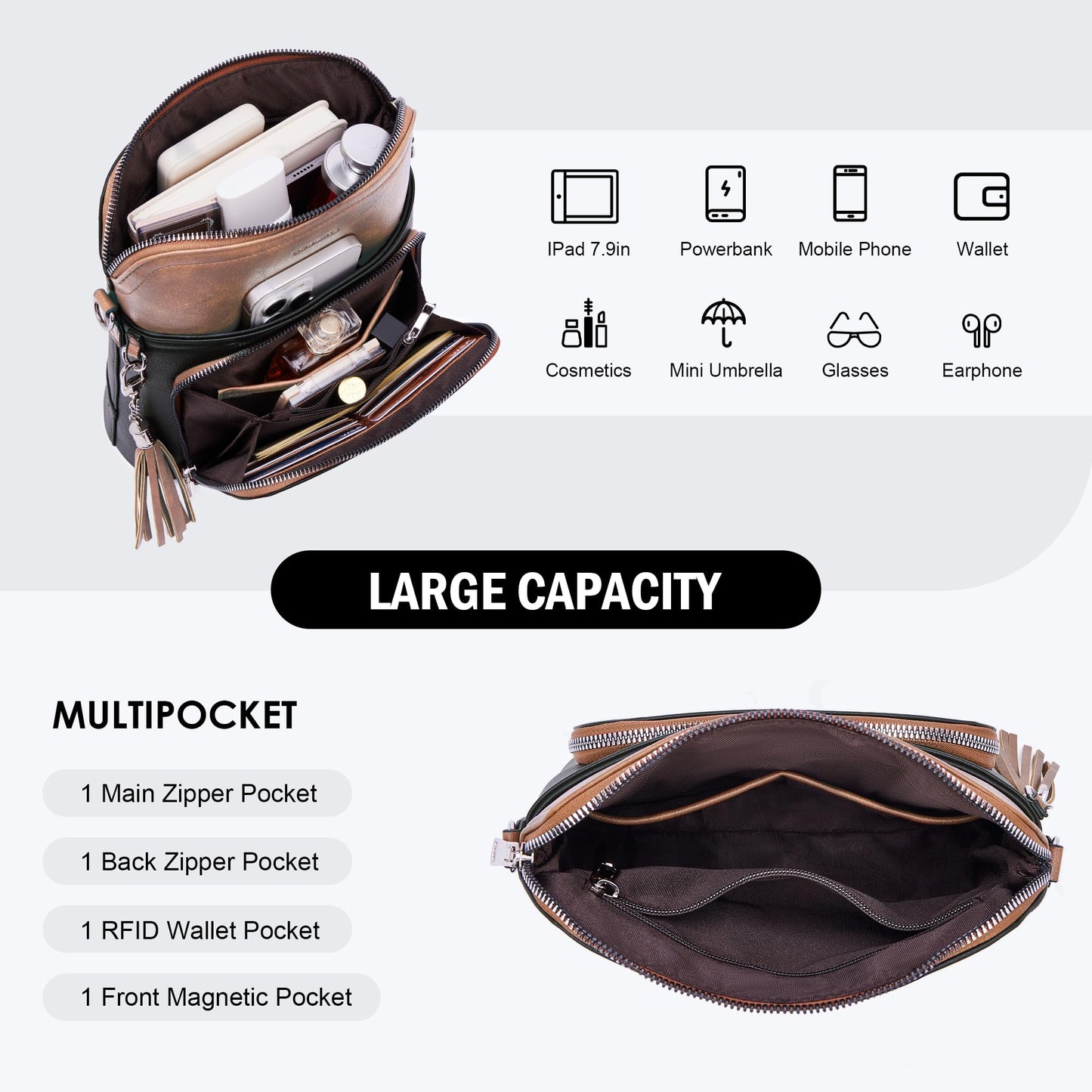 Tassel Charm Crossbody Bag for Women