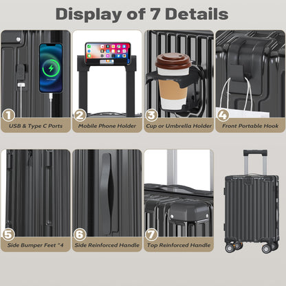 JetGlide 3pc Spinner: Expandable Hardshell Luggage